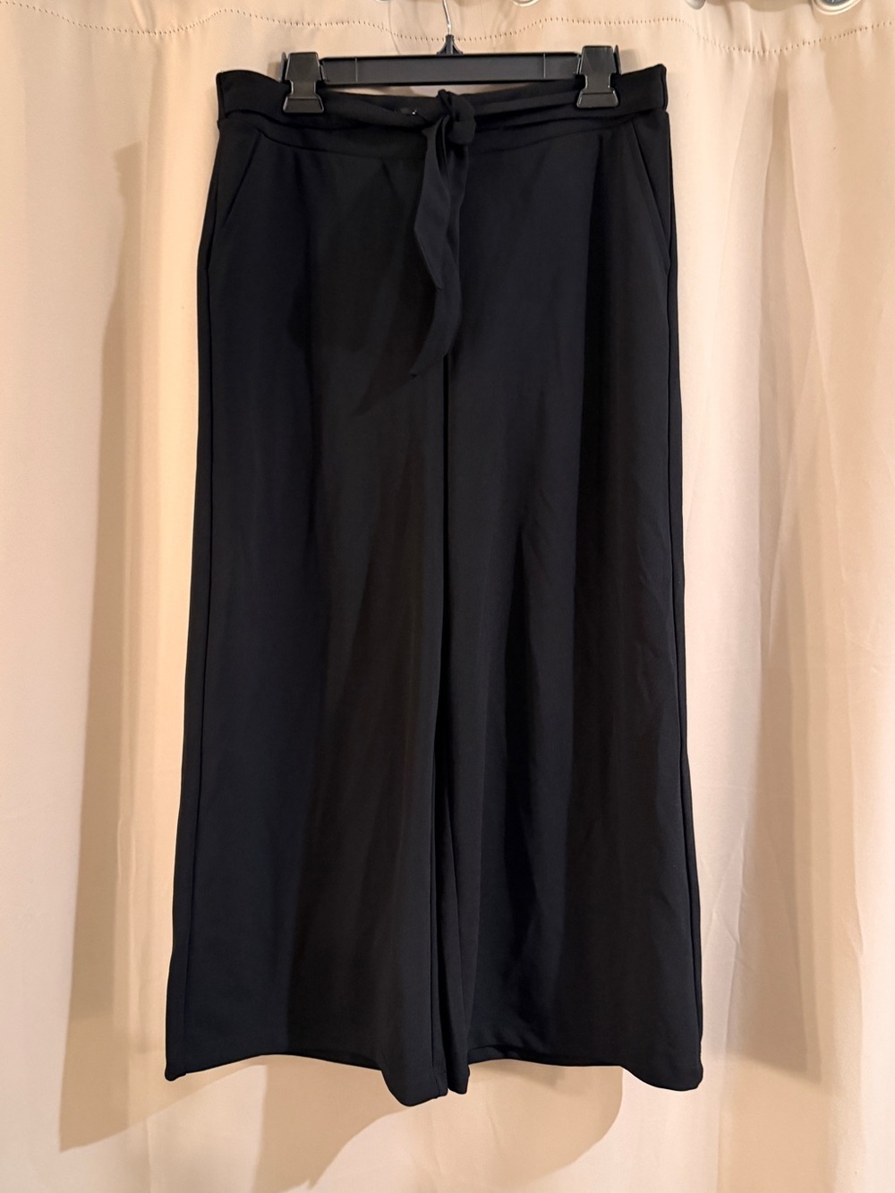 Rewash Brand Wide Leg Black Tie-Waist Pants
